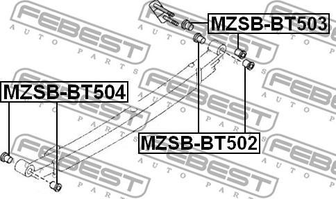 Febest MZSB-BT503 - Втулка, листова ресора autozip.com.ua