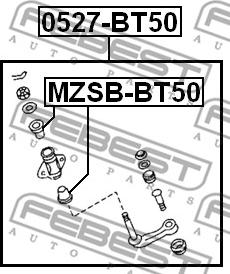 Febest MZSB-BT50 - Втулка, важіль поворотного кулака autozip.com.ua