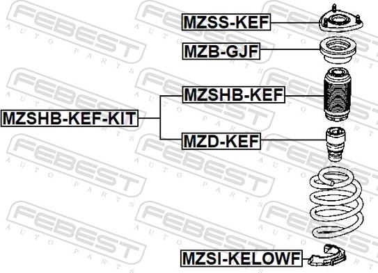 Febest MZSHB-KEF-KIT - Ремкомплект, підшипник стабілізатора autozip.com.ua
