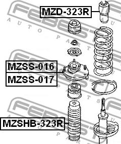 Febest MZSS-016 - Опора стійки амортизатора, подушка autozip.com.ua