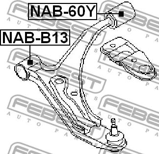 Febest NAB-60Y - Сайлентблок, важеля підвіски колеса autozip.com.ua