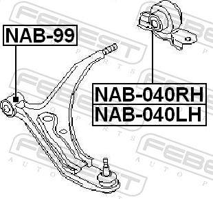Febest NAB-040LH - Сайлентблок, важіль підвіски колеса autozip.com.ua