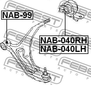 Febest NAB-040LH - Сайлентблок, важеля підвіски колеса autozip.com.ua