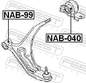 Febest NAB-040 - Сайлентблок, важіль підвіски колеса autozip.com.ua
