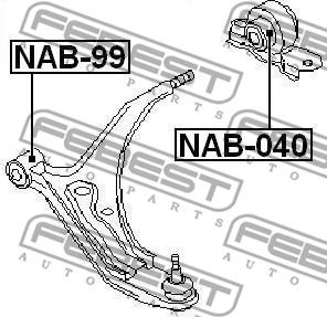 Febest NAB-040 - Сайлентблок, важеля підвіски колеса autozip.com.ua