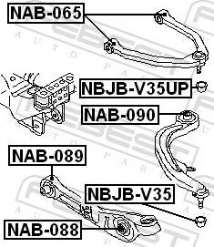 Febest NAB-065 - Сайлентблок, важіль підвіски колеса autozip.com.ua