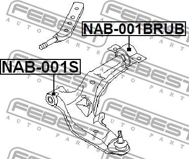 Febest NAB-001BRUB - Сайлентблок, важеля підвіски колеса autozip.com.ua