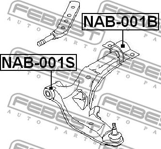 Febest NAB-001S - Сайлентблок, важеля підвіски колеса autozip.com.ua