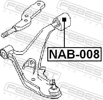 Febest NAB-008 - Сайлентблок, важіль підвіски колеса autozip.com.ua