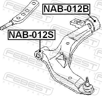 Febest NAB-012B - Сайлентблок, важіль підвіски колеса autozip.com.ua