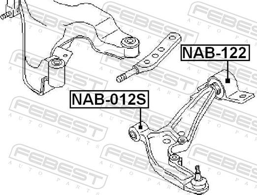Febest NAB-012S - Сайлентблок, важіль підвіски колеса autozip.com.ua