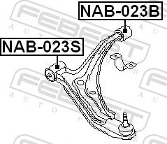 Febest NAB-023S - Сайлентблок, важіль підвіски колеса autozip.com.ua