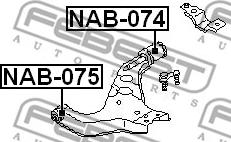 Febest NAB-074 - Сайлентблок, важеля підвіски колеса autozip.com.ua