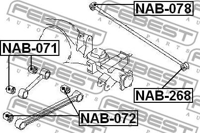 Febest NAB-072 - Сайлентблок важеля NISSAN PATROL. TERRANO 88-02 задн. міст із двох сторін Вир-во FEBEST autozip.com.ua