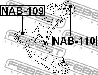 Febest NAB-109 - Сайлентблок, важеля підвіски колеса autozip.com.ua