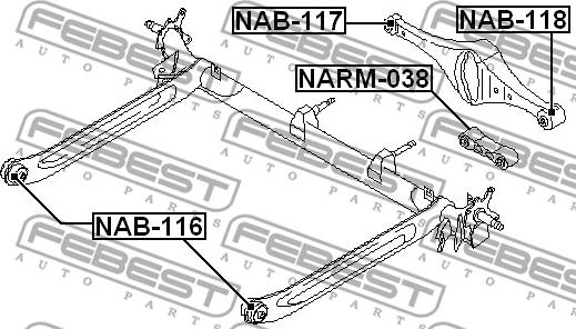 Febest NAB-118 - Сайлентблок, важеля підвіски колеса autozip.com.ua