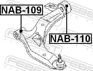Febest NAB-110 - Сайлентблок, важіль підвіски колеса autozip.com.ua