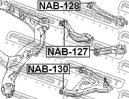 Febest NAB-128 - Сайлентблок, важеля підвіски колеса autozip.com.ua