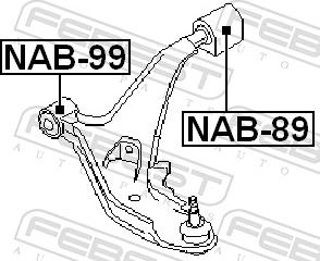 Febest NAB-89 - Сайлентблок, важіль підвіски колеса autozip.com.ua
