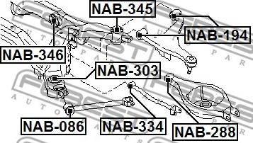 Febest NAB-345 - Втулка, балка мосту autozip.com.ua