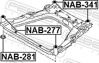 Febest NAB-341 - Втулка, балка мосту autozip.com.ua