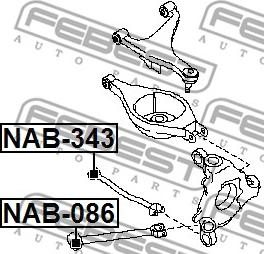 Febest NAB-343 - Сайлентблок, важеля підвіски колеса autozip.com.ua