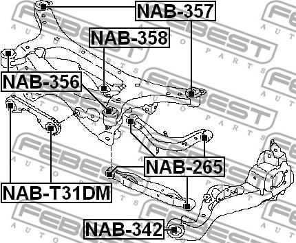 Febest NAB-358 - Втулка, балка мосту autozip.com.ua