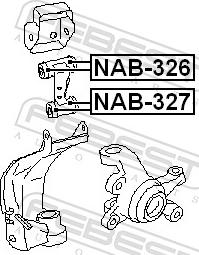 Febest NAB-326 - Сайлентблок, важіль підвіски колеса autozip.com.ua