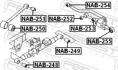 Febest NAB-253 - Сайлентблок, важіль підвіски колеса autozip.com.ua