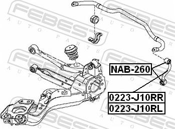 Febest NAB-260 - Сайлентблок, важіль підвіски колеса autozip.com.ua