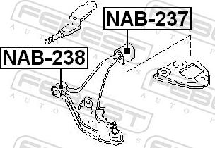 Febest NAB-238 - Сайлентблок, важіль підвіски колеса autozip.com.ua
