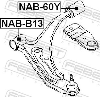 Febest NAB-B13 - Сайлентблок, важіль підвіски колеса autozip.com.ua