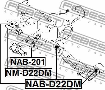 Febest NAB-D22DM - Опора, диференціал autozip.com.ua