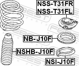 Febest NSS-T31FR - Опора стійки амортизатора, подушка autozip.com.ua