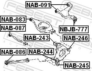 Febest NBJB-777 - Ремонтний комплект, що несуть / напрямні шарніри autozip.com.ua