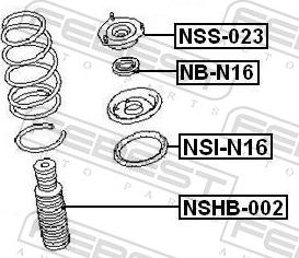 Febest NB-N16 - Підшипник кочення, опора стійки амортизатора autozip.com.ua