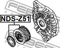 Febest NDS-Z51 - Ремінний шків, генератор autozip.com.ua