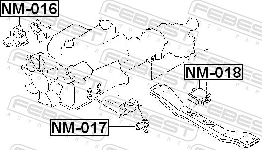 Febest NM-018 - Подушка, підвіска двигуна autozip.com.ua
