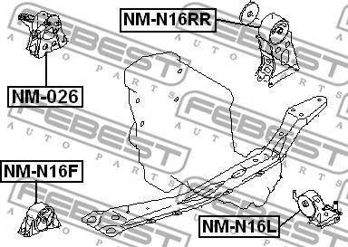 Febest NM-026 - Подушка, підвіска двигуна autozip.com.ua