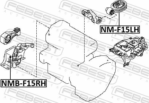 Febest NMB-F15RH - Подушка, підвіска двигуна autozip.com.ua