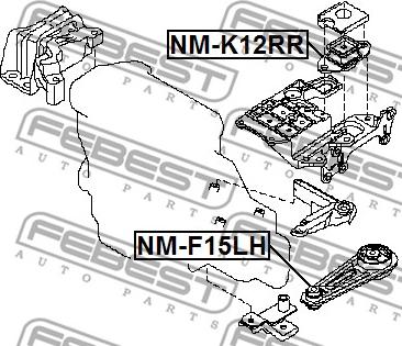 Febest NM-F15LH - Подушка двигателя левая NISSAN пр-во FEBEST autozip.com.ua