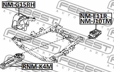 Febest NM-G15RH - Подушка, підвіска двигуна autozip.com.ua