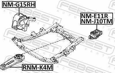 Febest NM-G15RH - Подушка, підвіска двигуна autozip.com.ua