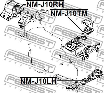 Febest NM-J10TM - Підвіска, ступінчаста коробка передач autozip.com.ua