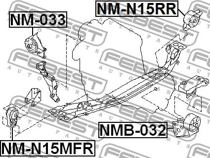 Febest NM-N15RR - Подушка, підвіска двигуна autozip.com.ua