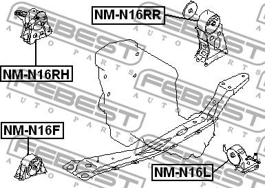 Febest NM-N16RR - Подушка, підвіска двигуна autozip.com.ua