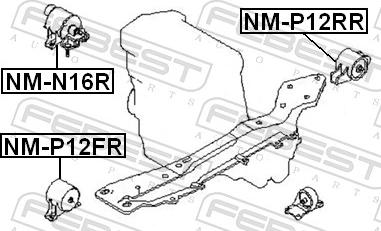 Febest NM-P12FR - Подушка, підвіска двигуна autozip.com.ua