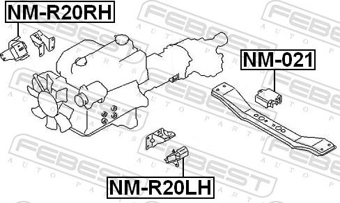 Febest NM-R20LH - Подушка, підвіска двигуна autozip.com.ua