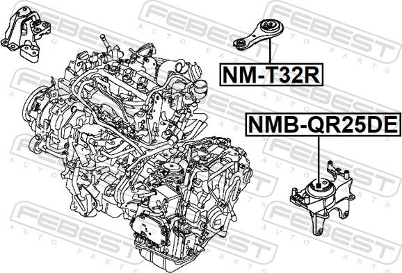 Febest NM-T32R - Подушка, підвіска двигуна autozip.com.ua