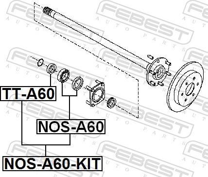 Febest NOS-A60-KIT - Підшипник, приводний вал autozip.com.ua